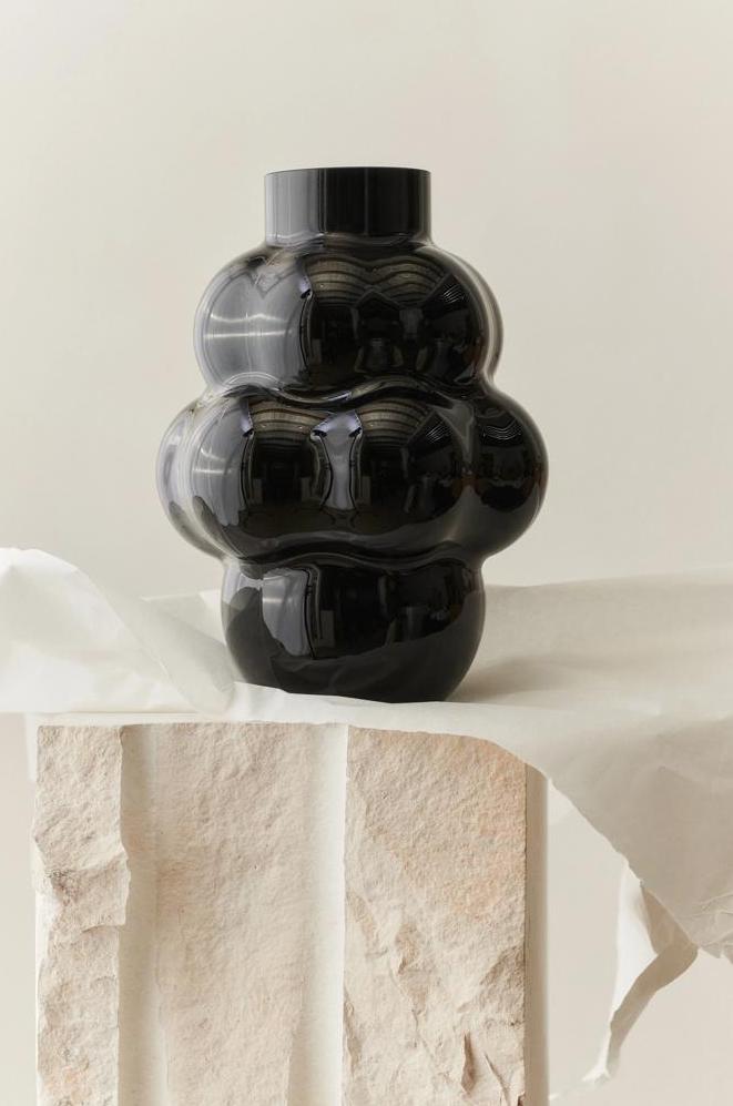 Florero Balloon de Vidrio Negro | Louise Roe