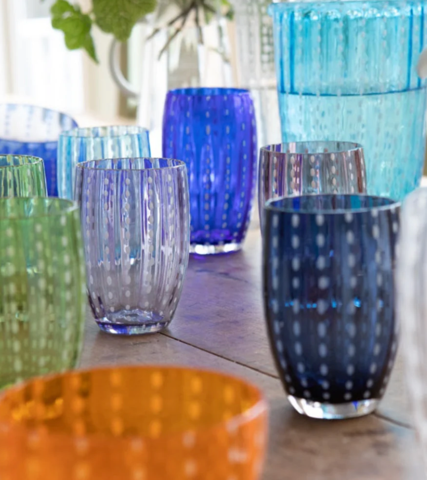 Perle Tumbler Glass (set de 6) (Color Azul/Gris)