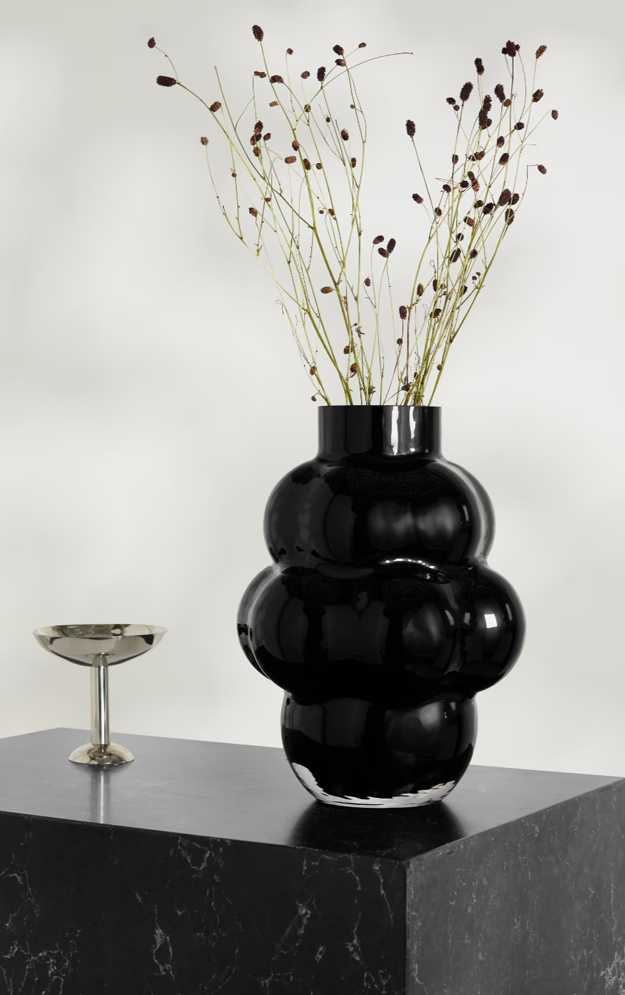 Florero Balloon de Vidrio Negro | Louie Roe