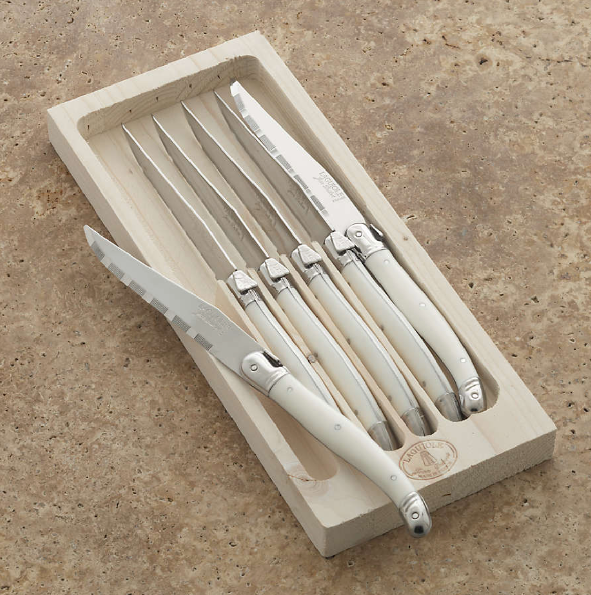 Steak Knives Jean Dubost Color Ivory , Set De 6