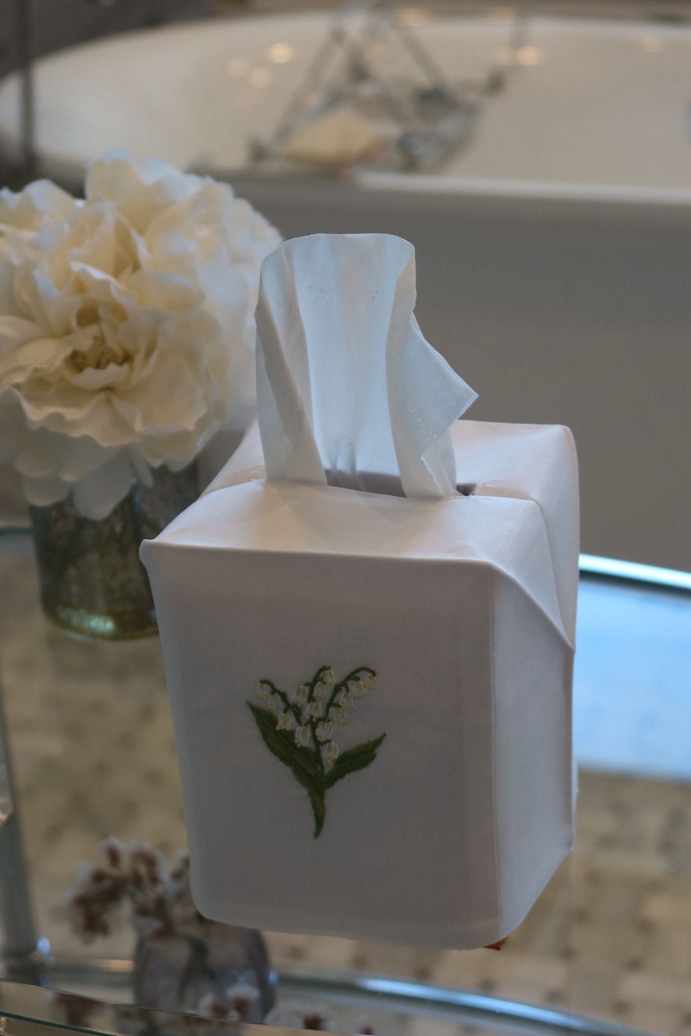 Lily of the Valley Botanical Tissue Box