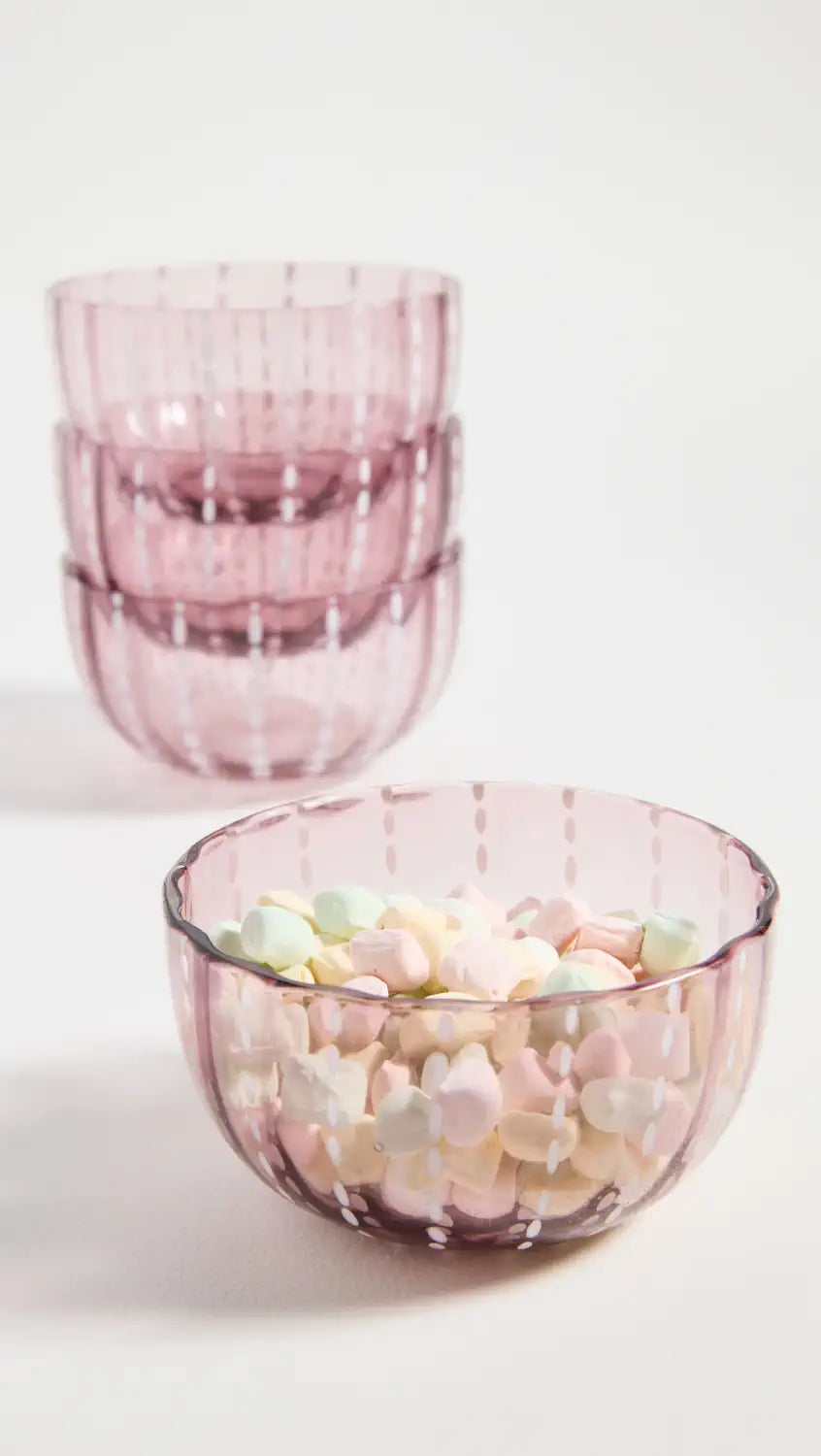 Perle Snack Bowl (set de 4) (Color Rosa Amatista)