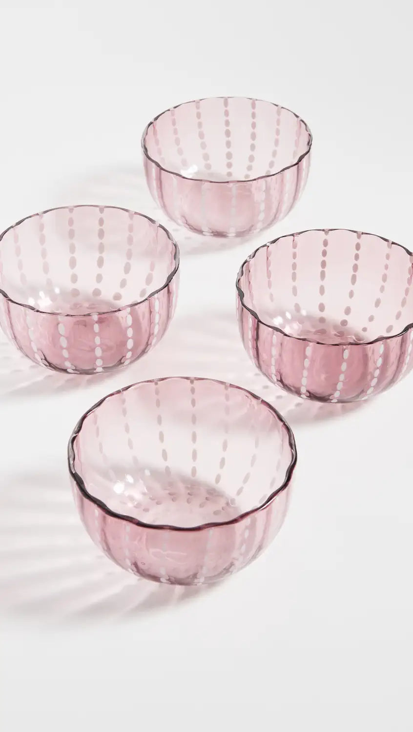 Perle Snack Bowl (set de 4) (Color Rosa Amatista)
