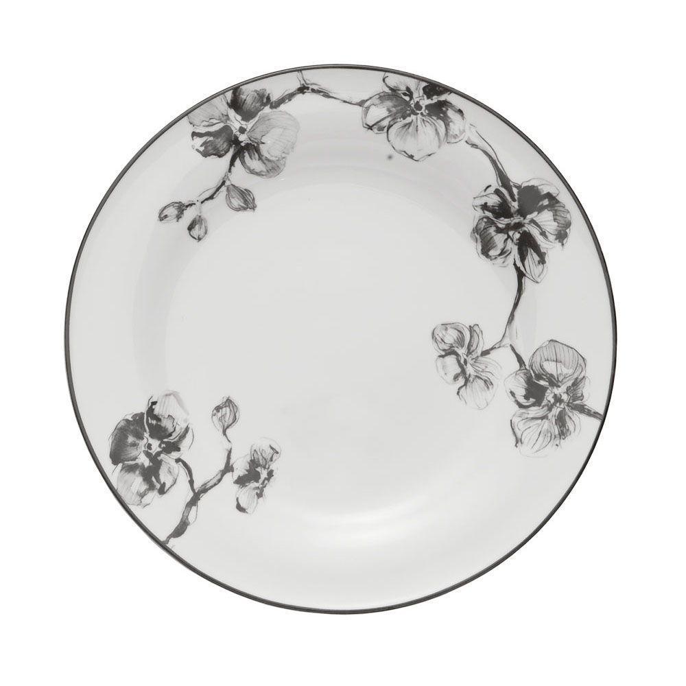 Plato llano de Orquídea Negra | Black Orchid Dinner Plate
