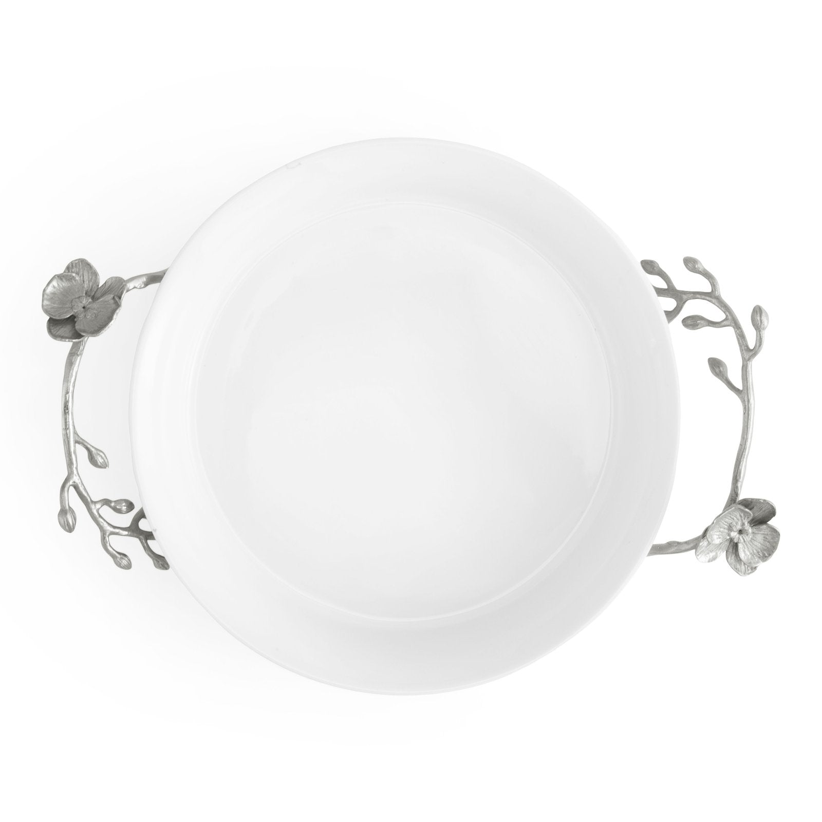 Plato de pastel de orquídeas blancas | White Orchid Pie Dish
